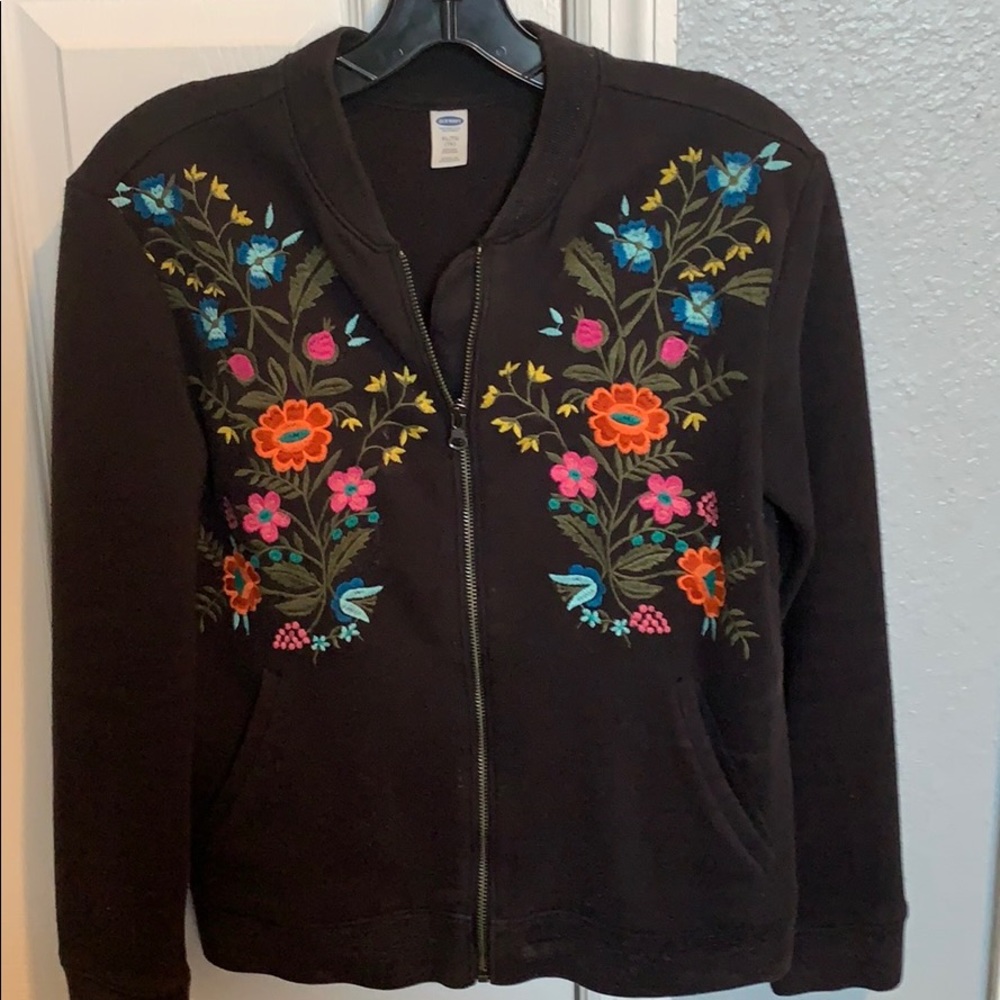 Black flower jacket